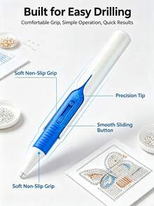 1pc Automatic Diamond Painting Pen, Comfortable Grip, Quick Pickup And Release, Ergonomic Non-Slip Handle Design, Ideal Tool For DIY Diamond Painting Crafts, Diamond Art Tool, Suitable For Canvas, Cards, Nail Art DIY - A - View 6
