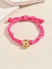 1pc Elegant Creative Color Block Bubble Heart Letter Pendant Adjustable Drawstring Bracelet, Perfect For Daily Wear, Dates, Vacations, Gift For Women And Couples - Multicolor - View 15