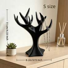 1pc Tree-Shaped Jewelry Organizer, White Resin Hand-Shaped Jewelry Display Tray, Ring Necklace Earring Display Stand, Suitable For Bedroom Vanity, Jewelry Key Tray, Vanity Decor Gift - Multicolor - View 3