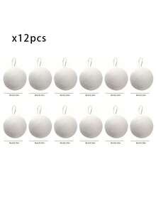 1/12pcs Creative Christmas Snowball Hanging Ornaments, Christmas Tree Hanging Snowball Wedding Ceiling Decoration Pure White Foam Ball Holiday Decor, Christmas Decoration White Foam Christmas Tree Ornament Arrangement - Multi-color - View 13