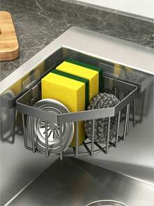 Wall-Mounted Bathroom Storage Rack, Quick Drain Organizer With 2 Adhesive Hooks. Ideal For Storing Shampoo, Soap, And Sponges. No Drilling Required, Suitable For Bathroom And Kitchen Organization. A Must-Have For Back-To-School Season. - Multicolor - View 5