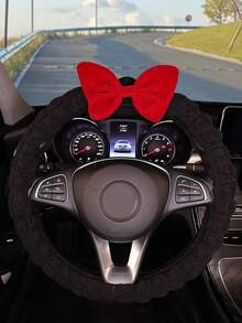 1PC Cute Style Car Steering Wheel Cover Interior Bow Decor Non-Slip Anti-Freeze Grip - Multicolor - View 10