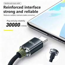 NNBILI 120W 6A USB Type-C 快充线，兼容三星手机快充（注意：快充功能只能与手机专用快充充电器或原装充电器配合使用。本产品不兼容 系列手机） - 彩色 - 查看 4