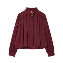 New Casual Vacation Elegant Commute Business Casual Collar Long Sleeve Khaki Textured Twill Fabric Early Autumn Women's Jacket - Burgundy - View 4