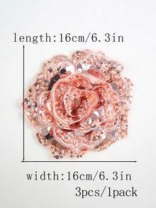 1pc Multi-Color Handmade Embroidered 6-Layer 3D Raised Crystal Rose Flower Patch With Beads, Suitable For Clothing Accessories, DIY Apparel, Wedding Dress Decoration - Multicolor - View 46