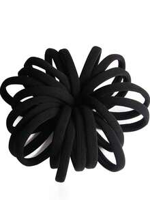 20/50/100/200pcs Large Simple Versatile Hair Ties Hair Accessories Simple Basic Hair Rings - Black - View 3