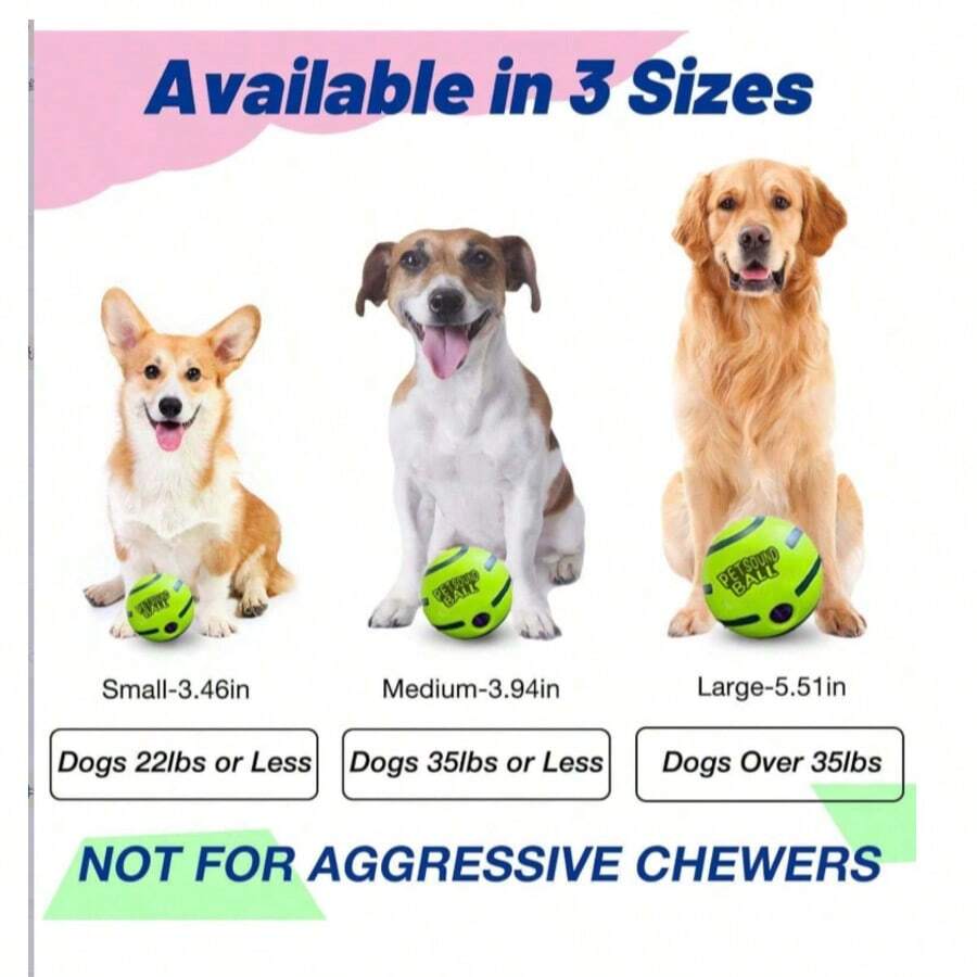 1pc Large Wobbling Dog Toy Ball, Makes Funny Rattling Sound When Shaken, Squeaky Dog Toy Ball, Teething Ball, Training Teeth Cleaning Ball, Suitable For Indoor And Outdoor Use, Gift For Medium And Large Dogs - Multicolor - View 1