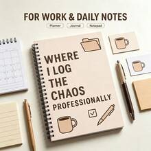 Funny Quote Spiral Notebooks, 100-Page Chaos Log Notepad, Decorative Writing Journal For Office, School & Daily Use, Great For Work & Parties, Ideal For Back To School And Christmas Parties[No Pens Included] - Multicolor - View 5