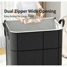 Thickened Black Mesh Storage Bag, Transparent Large Foldable Clothing & Bedding Storage Bag, Dorm Essentials, Suitable For Blankets, Bedding, Wardrobe, Underbed And Dorm Storage, Ideal For Moving, Laundry And Space-Saving Room Organization - Multicolor - View 3