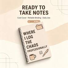 Funny Quote Spiral Notebooks, 100-Page Chaos Log Notepad, Decorative Writing Journal For Office, School & Daily Use, Great For Work & Parties, Ideal For Back To School And Christmas Parties[No Pens Included] - Multicolor - View 6