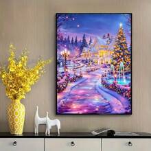 1PC DIY 5D Diamond Painting Kit Christmas Theme Pattern - Round Full Diamond Art Mosaic Craft, Home Wall Decor, Unframed - No Frame - View 3