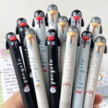 12pcs Neutral Pens (2 Pens + 10 Refills) – Black Ink, 0.5mm Tip, Smooth Writing And Quick Drying – Perfect For School, Office And Gift Use. - Sets - View 5