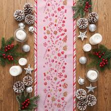 1pc Christmas Candy Print Table Runner, Suitable For Holiday, Party, Birthday, Dinner, Restaurant Table Decor, Christmas Autumn Winter Home Decor - Multicolor - View 4