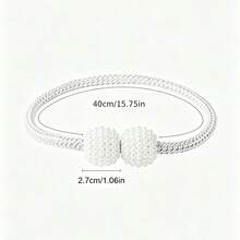 2pcs Magnetic Curtain Tiebacks, Polyester Rope Material, Modern Style, Suitable For Home Office Decor, Birthday Graduation Gift Choice - Curtain Tieback Pair, Curtain Tie Rope, Curtain Buckle, Curtain Ring, Curtain Tie, Bed Curtain Storage Rope, Magnetic Pearl, No Drilling, Bundling - one-size - View 5