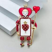 1pc Men's Creative Cute Heart & Spade Soldier Brooch, Cartoon Figure Bag Pin, Decorative Accessory - Cartoon Doll Brooch - View 4