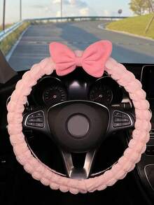 1PC Cute Style Car Steering Wheel Cover Interior Bow Decor Non-Slip Anti-Freeze Grip - Multicolor - View 9