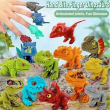 1/3/6/12 buah Mainan Jari Dinosaurus dengan Sendi yang Dapat Bergerak, Pola Dinosaurus Acak, Pajangan Dekoratif, Hadiah Penghilang Stres untuk Liburan dan Pesta, Suvenir Pesta - MultiWarna - View 2