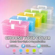 33pcs Set (32 Small Inner Boxes And 1 Large Outer Box) Transparent Plastic Craft Storage Box, Portable Compartment Bead Organizer, Suitable For Diamond Painting Beads, Rhinestone Jewelry Storage, Ideal For Hobbyists And Studios - 32G5.5-cai - View 7