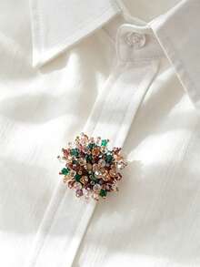 1/3pcs Elegant Geometric Pattern Button Covers, Starry Sky Shirt Button Covers, Clip-On Button Covers, Fashion Crystal Cufflink Covers, Suitable For Formal Wear And Wedding Dress Decoration - Multiple Colors - View 2