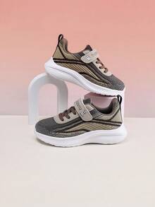 Sepatu Olahraga Anak TAOSENTU, Blok Warna Cokelat Retro, Bagian Atas Jala yang Bernapas dan Segar, Tidak Mudah Berkeringat, Desain Penutup Velcro, Mudah Dipasang dan Dilepas untuk Anak-anak, Sol Lembut Ringan Anti-Selip dan Tahan Aus, Menyerap Guncangan dan Nyaman di Kaki, Cocok untuk Sekolah, Lari, dan Olahraga Sehari-hari Anak-anak Ukuran Sedang hingga Besar, Kombinasi Warna yang Sederhana dan Serbaguna, Tahan Lama untuk Pemakaian Sehari-hari - Coklat - View 2