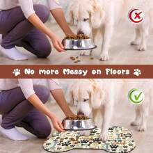 1pc Bone-Shaped Pet Feeding Mat, Anti-Spill Pet Bowl Mat, Suitable For Cats And Dogs, Food And Water Bowl Mat, Absorbent, Non-Slip, Quick-Drying, Dirt-Resistant And Easy To Clean, Suitable For Small And Medium-Sized Household Dogs Pet Supplies - View 4