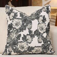 1 pièce Nouvelle taie d'oreiller de luxe marron café vintage à motif floral sans insert d'oreiller, housse de coussin en chenille style ferme + franges, housse de coussin style campagnard français, taie d'oreiller style pastoral neutre, décoration d'intérieur convenant pour la maison, le canapé, le lit, la chambre, le salon, le café, la salle d'exposition, la décoration, les occasions quotidiennes et les fêtes, convenant pour toutes les saisons - Marron - Voir 15