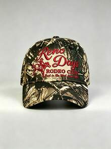 1pc Gothic Camo Hat Letter Reno Days RODEO CLUB Embroidered Hats For Men, Adjustable Design, Great For Travel, Hiking, And Sun Protectio - Camouflage - View 11