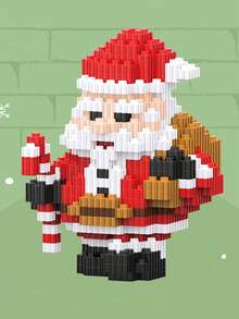 6-In-1 Santa Claus, Snowman, Reindeer, Christmas Tree, Small Train, Christmas House, Gingerbread House, Reindeer Sleigh, Christmas Cake, Waffle House, Christmas Tree Music Box Building Block Set, 14+ Years Old Educational DIY Assembly Model, Christmas Party Decor,Building Blocks Train,Christmas Tree Decorations,Car Building Blocks - Multicolor - View 8