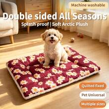 Double Sided Pet Bed Mat, All Seasons Waterproof Dog Crate Pad, Soft Warm Fleece Reversible Puppy Sleeping Mattress, Washable Anti-Splash Pet Cushion For Small Medium Dogs Cats, For Cage Sofa Car Floor Washable Crate Mat For Small Medium Dogs - Black and White - View 4