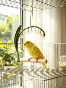 Climbing Ladder Bird Toy, Bird Cage Swing Perch Swing Bird Cage Perch Bird Perch Bird Swing Toy, Suitable For Lovebirds, Small Sun Conure, Parrot Exercise And Decoration, Indoor Bird Cage Accessories - Round - View 3