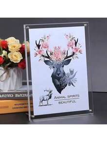 High Transparency Acrylic Photo Frame Stand, Dual-Use Vertical & Horizontal Desktop Display, Metal Support Legs Stable & Clear, Minimalist Luxury Nordic Style, Suitable For Living Room, Study, Office Desk, Home Photos, Certificates, Memorabilia, Home Decor Ornament - Acrylic Photo Frame - View 3
