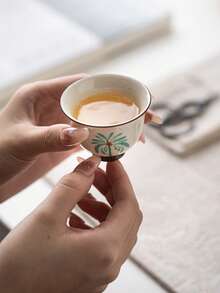 1/2/4/6 piezas Tazas de té de cerámica pintadas a mano, tazas de té vintage para el hogar y los invitados, tazas de té Kung Fu, tazas de té negro, tazas de agua, tazas de espresso, tazas de regalo, adecuadas para uso diario, reuniones, fiestas - Multicolor - Ver 6
