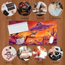 1 X Mouse Pad (Alien Desert & UFO Design) – Durable, Extra-Large, Non-Slip Rubber Desk Mat; Versatile Rectangular Gaming & Office Keyboard Pad; Perfect Holiday Gift - Mouse Pad - View 7