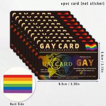 1/3/5/10pcs Gay Pride Lifetime Membership Cards, Double-Sided Rainbow Stripe Design Men's ID Cards, Non-Adhesive Rectangular Daily Carry And Pride Event Cards, Gay Gifts, Holiday Accessories, Popular Item, Smooth Surface, Essential For Holiday Crowds - B - View 15