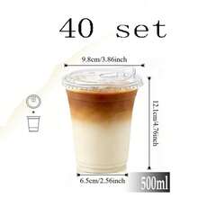 1/10/20/30/40/50/100pcs Clear Cups With Direct Drinking Lids, Transparent Design, Suitable For Coffee, Smoothies, Soda, Party Drinks, Bubble Tea And Iced Drinks, Party Beverage Clear Cups, Lid Function - Clear - View 21