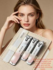 10 In 1 And 5 In 1 And 4 In 1 Stainless Steel Nail And Foot Repair Tool Sets, Including Portable Leather Bags, Soft Gradient Nail Clippers, Kerators, Ear Extractors, Home Daily Salon Travel Nail Care Tools, And Female Gifts - Multicolor - View 13