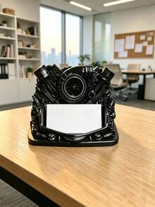 Vintage Mechanical Engine Shape Business Card Holder, Retro Gear Parts Desktop Card Organizer Stand, Unique Resin Desk Decor, Business Card Display Caddy For Office Desk, Gift For Car Enthusiast Men - Multicolor - View 9