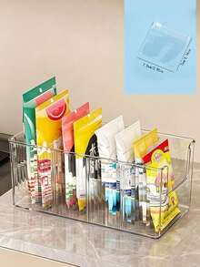 Transparent Storage Box With Adjustable And Removable Dividers, Suitable For Modern Kitchen And Office, Multi-Functional Separator Tray, Can Be Used For Refrigerator, Closet, Bathroom, Store Tea Bags, Seasonings And Tools, Kitchen Storage Basket Organizer Box - Multicolor - View 5
