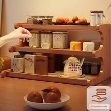 Wooden Trapezoidal Plastic Rack For Plants, Balcony Planters, Multi-Layer Storage Racks, Table Tops For Holding Items, Bookshelves, Kitchen Supplies, Items For Use At The Office, Cup Holders, Storage Cabinets. - Brown - View 6