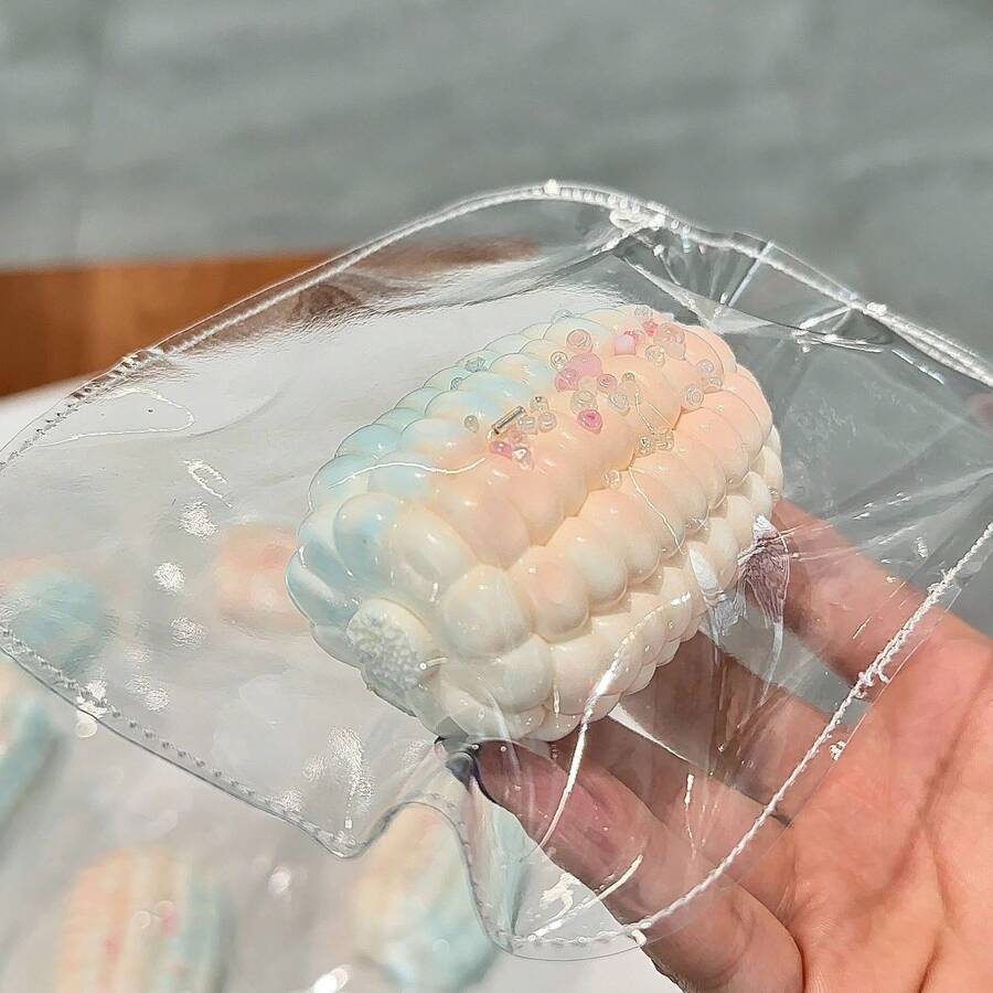 1pc Blue & Pink Corn Handmade Squishy Stress Relief Toy, Creative Gift Toy For Anxiety And Stress Relief