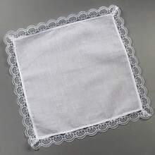Pure White Lace Handkerchief Happy Wedding Season Party Decoration DIY - Multicolor - View 8