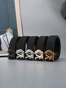 New Men's Belt Fabric Texture Business Fashion Versatile Classic Dress Pants Belt Letter Smooth Buckle - Multicolor - View 7