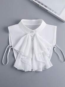 1 Pack/2 Packs Women's Victorian Style Chiffon Fake Collar, Versatile Half Shirt Mock Neck Detachable Collar - Multicolor - View 8