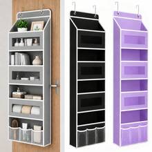 4-Tier High-Quality Multi-Pocket Upgraded Hanging Storage Bag, Reinforced Composite Fabric, Nordic Style Hanging Design, 4+3 Pocket Layout, Includes Extra Mesh Pocket, Durable Material, Suitable For Door, Wall, Bedroom, Bathroom, Pantry Storage, Space-Saving, Storage Box, Closet Organization, Increase Storage Space - View 1