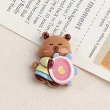 3/6/12pcs Cute Capybara Music Theme Refrigerator Sticker Cute Cartoon Dolphin Resin Magnet, Home Refrigerator Decoration Magnet, Gift For Friends And Family - Multicolor - View 7