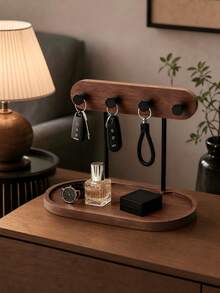 1pc Desktop Organizer Rack Key Holder With Tray Storage Space, Suitable For Storing Keys, Car Keys, Cosmetics, Jewelry, Living Room Bedroom Hallway Gift, Used For Organizing Desktop Clutter And Home Decor - View 4