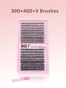 رموش صناعية عنقودية مختلطة في صينية واحدة 30 40D 50D 80D، رموش منفوشة بتجعيد D-Curl، إكستنشن رموش فردي DIY - D - مشاهدة 15
