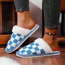 Women's Plush Slippers - Soft & Comfortable Indoor House Shoes, Cute Home Slippers For Spring, Autumn & Winter, Casual & Convenient Wear, Soft Lining, Breathable, Versatile For Daily Use, Couple Slippers - Blue - View 2