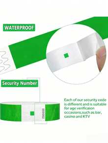 100/500pcs Tyvek Disposable Glow Wristbands, Tear-Resistant Identification Bracelets, Adjustable Size, Suitable For Parties, Amusement Parks, Festivals, Concerts, Valentine's Day, Halloween - Multicolor - View 3