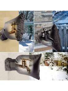 1 Outdoor Faucet Cover, For Winter Freeze Protection, Pipe Insulation, And Backflow Prevention. - Black - View 3